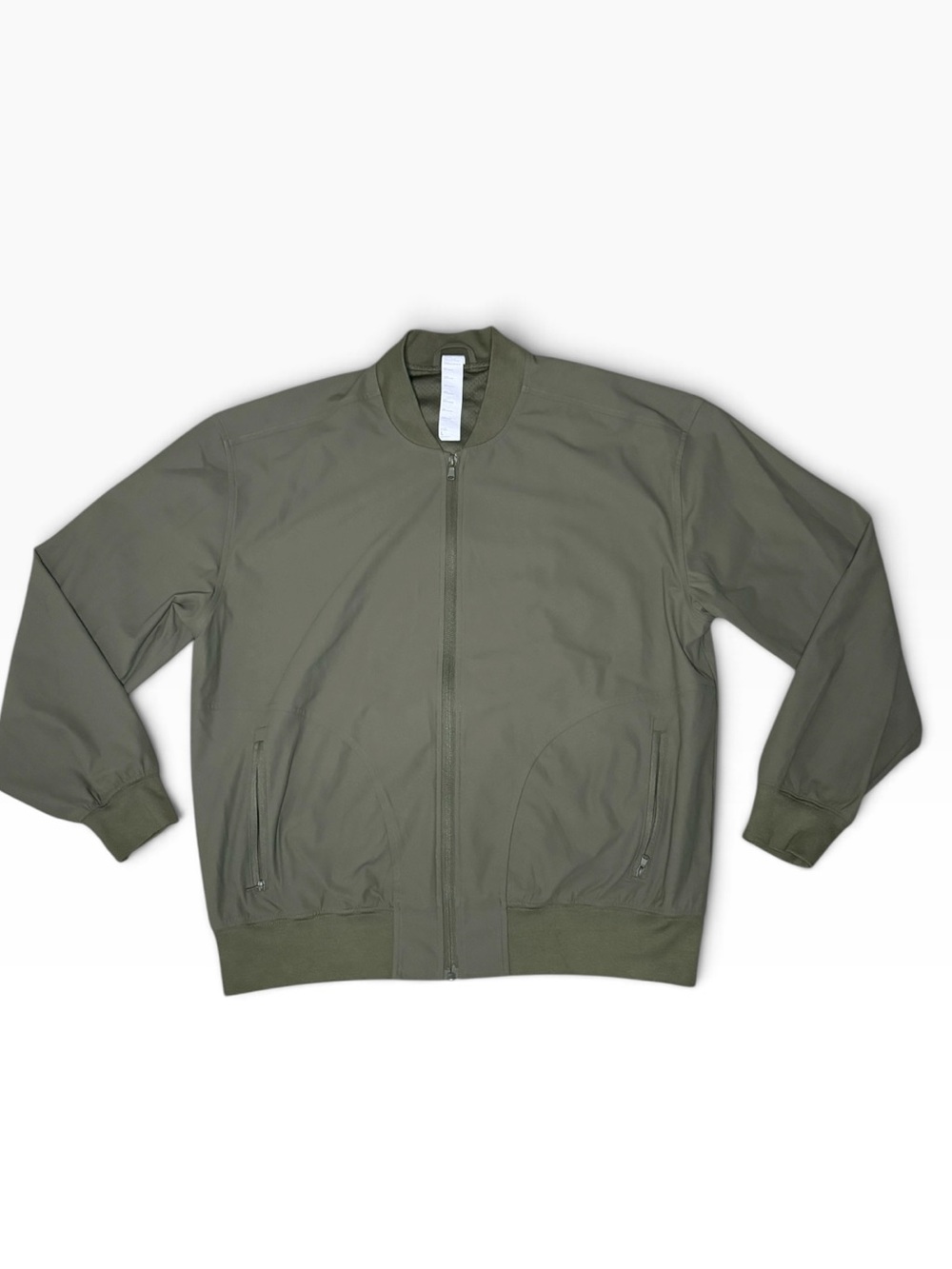 Fabletics Olive Green Bomber Jacket - Lightweight Zip Front-Men’s Large